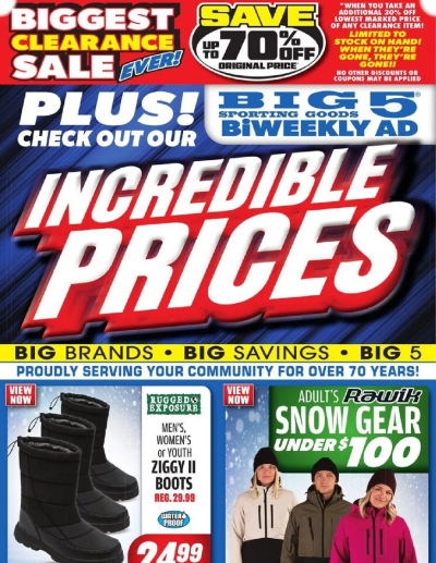 Big 5 Sporting Goods ad catalog