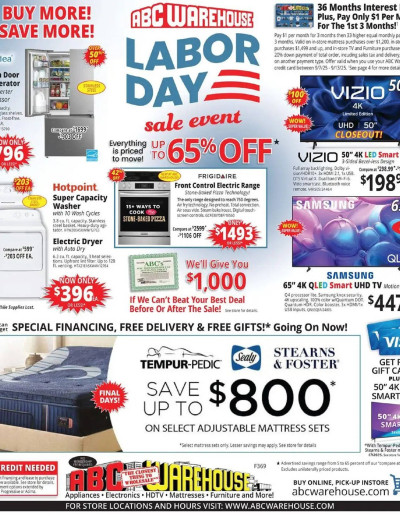ABC Warehouse ad catalog