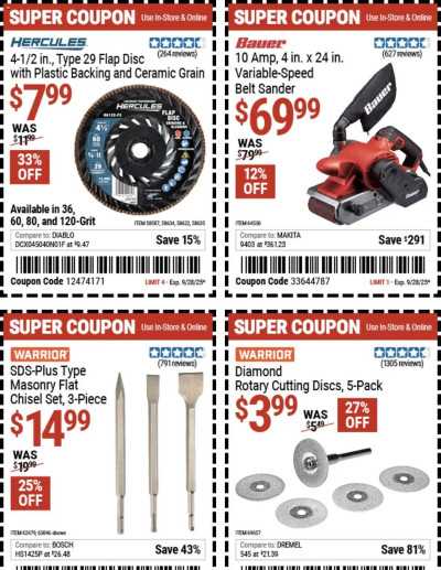 Harbor Freight Tools ad catalog