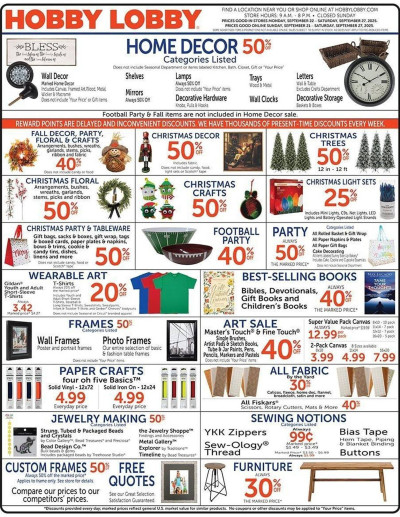 Hobby Lobby ad catalog