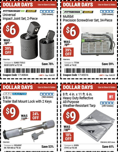 Harbor Freight Tools ad catalog