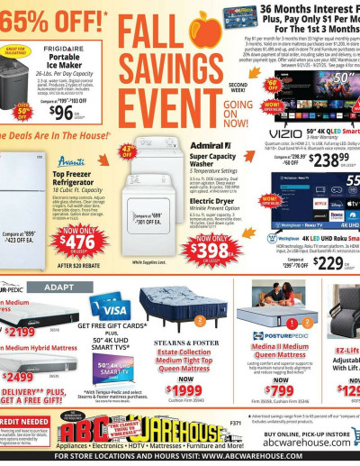 ABC Warehouse ad catalog