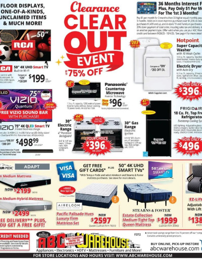 ABC Warehouse ad catalog