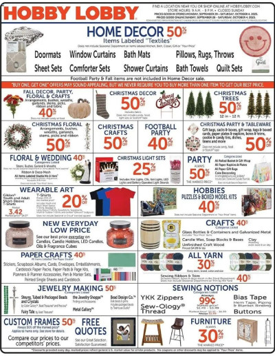 Hobby Lobby ad catalog