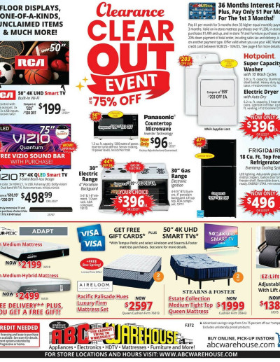 ABC Warehouse ad catalog