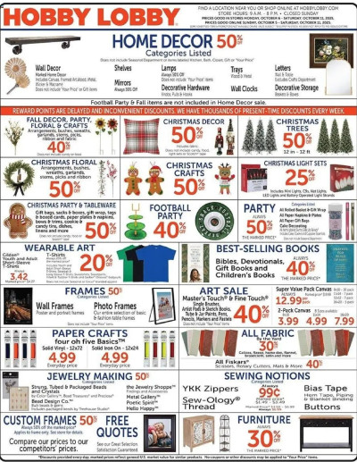 Hobby Lobby ad catalog