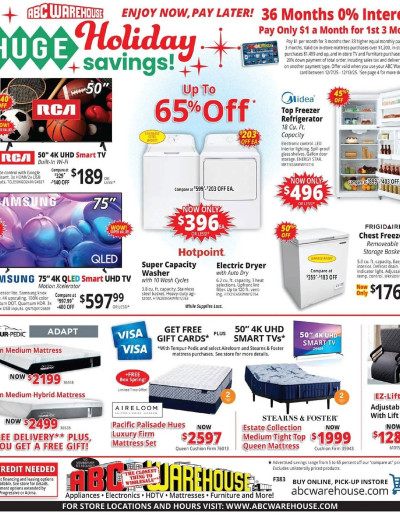ABC Warehouse ad catalog