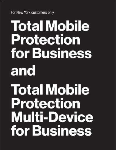 Verizon Total Mobile Protection: For New York customers only ad catalog