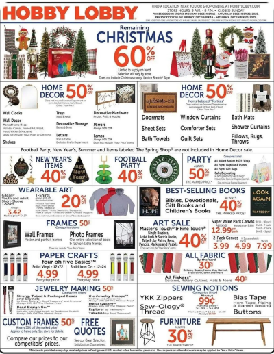 Hobby Lobby ad catalog