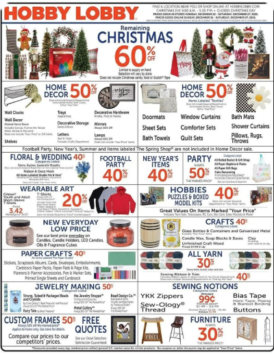 Hobby Lobby offer from 12/21/2025 ad catalog