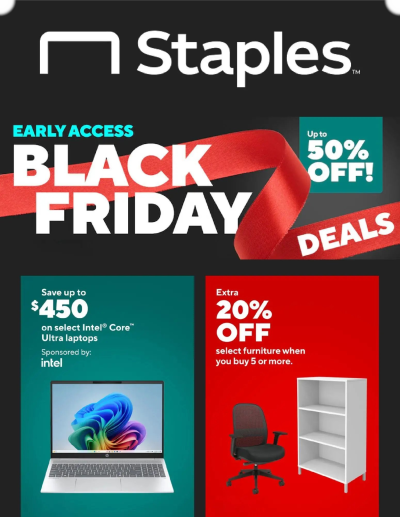 Staples Black Friday ad catalog