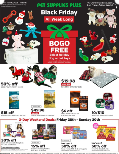 Pet Supplies Plus offer from 11/24/2025 Black Friday ad catalog
