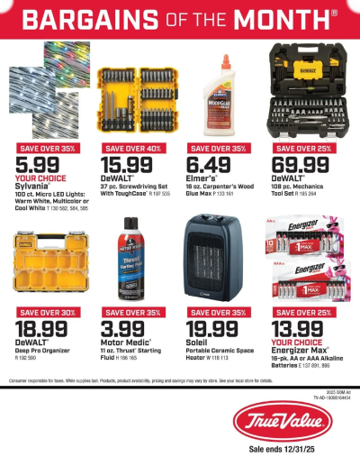 True Value offer from 12/01/2025 December Bargains of the Month ad catalog