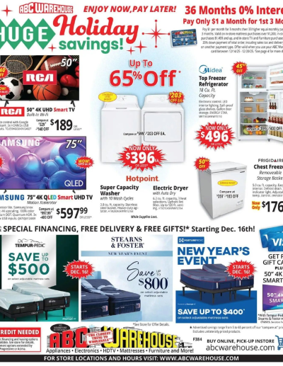ABC Warehouse offer from 12/14/2025 ad catalog