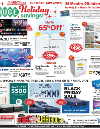 ABC Warehouse offer from 11/30/2025 ad catalog