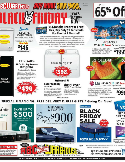 ABC Warehouse ad catalog
