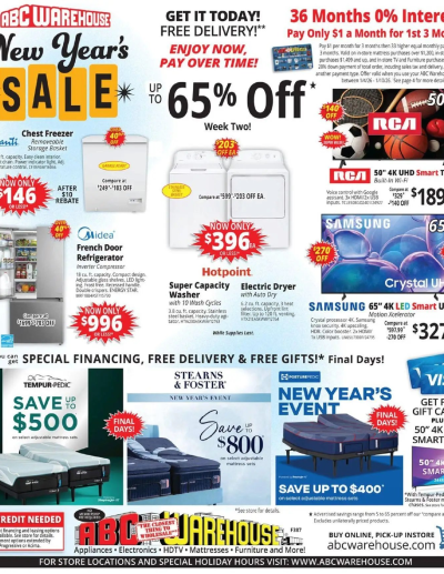 ABC Warehouse offer from 01/04/2026 ad catalog