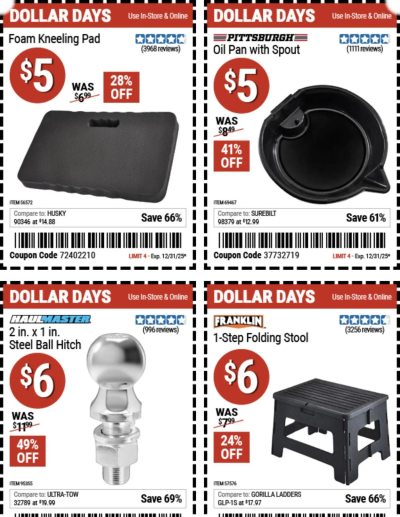 Harbor Freight Dollar Days ad catalog