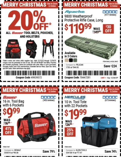 Harbor Freight Christmas Coupon Deals ad catalog