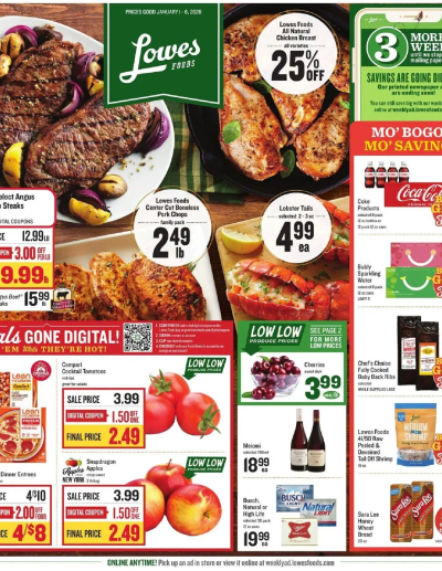 Lowes Foods offer from 01/01/2026  - GA ad catalog