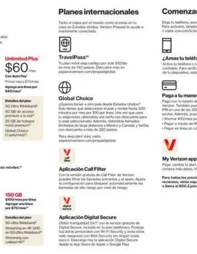 Verizon offer from 11/01/2024 Prepaid Brochure - Spanish ad catalog