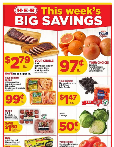 H-E-B ad catalog