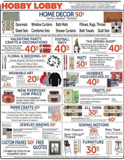 Hobby Lobby ad catalog