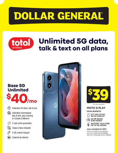 Dollar General Wireless Deals ad catalog