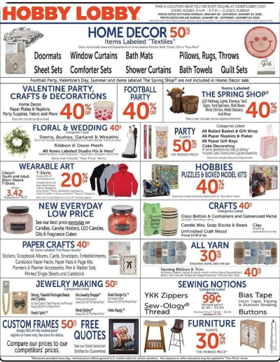 Hobby Lobby ad catalog