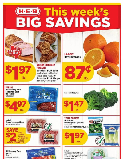 H-E-B ad catalog