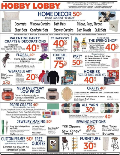 Hobby Lobby ad catalog