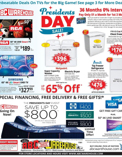 ABC Warehouse offer from 02/01/2026 ad catalog