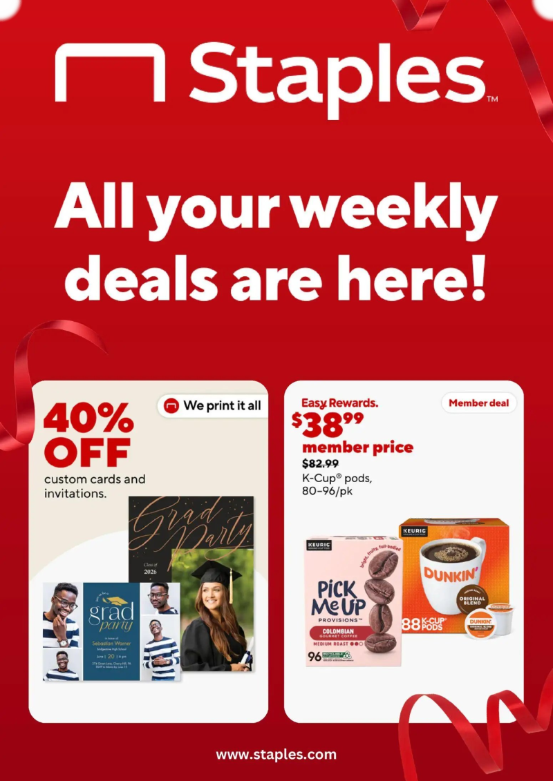 STAPLES weekly ad Mar 29 – page 1
