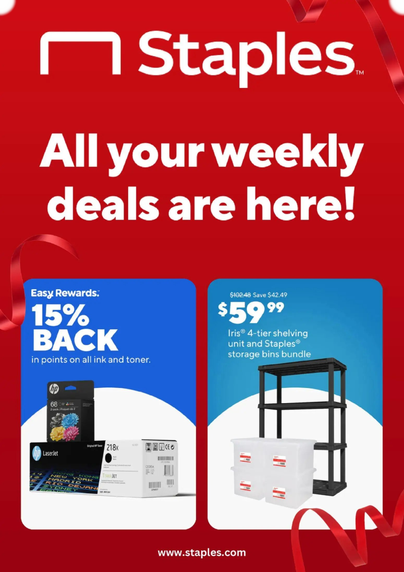 STAPLES weekly ad Apr 12 – page 1