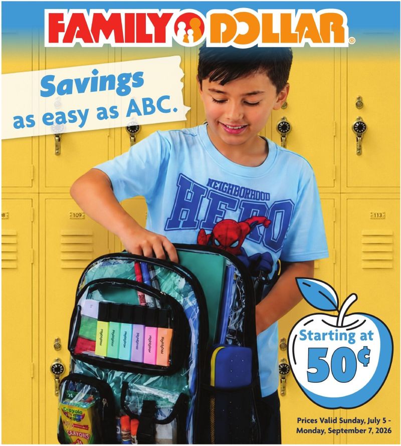 FAMILY DOLLAR weekly ad Jul 5 – Sep 8, 2026 – page 1