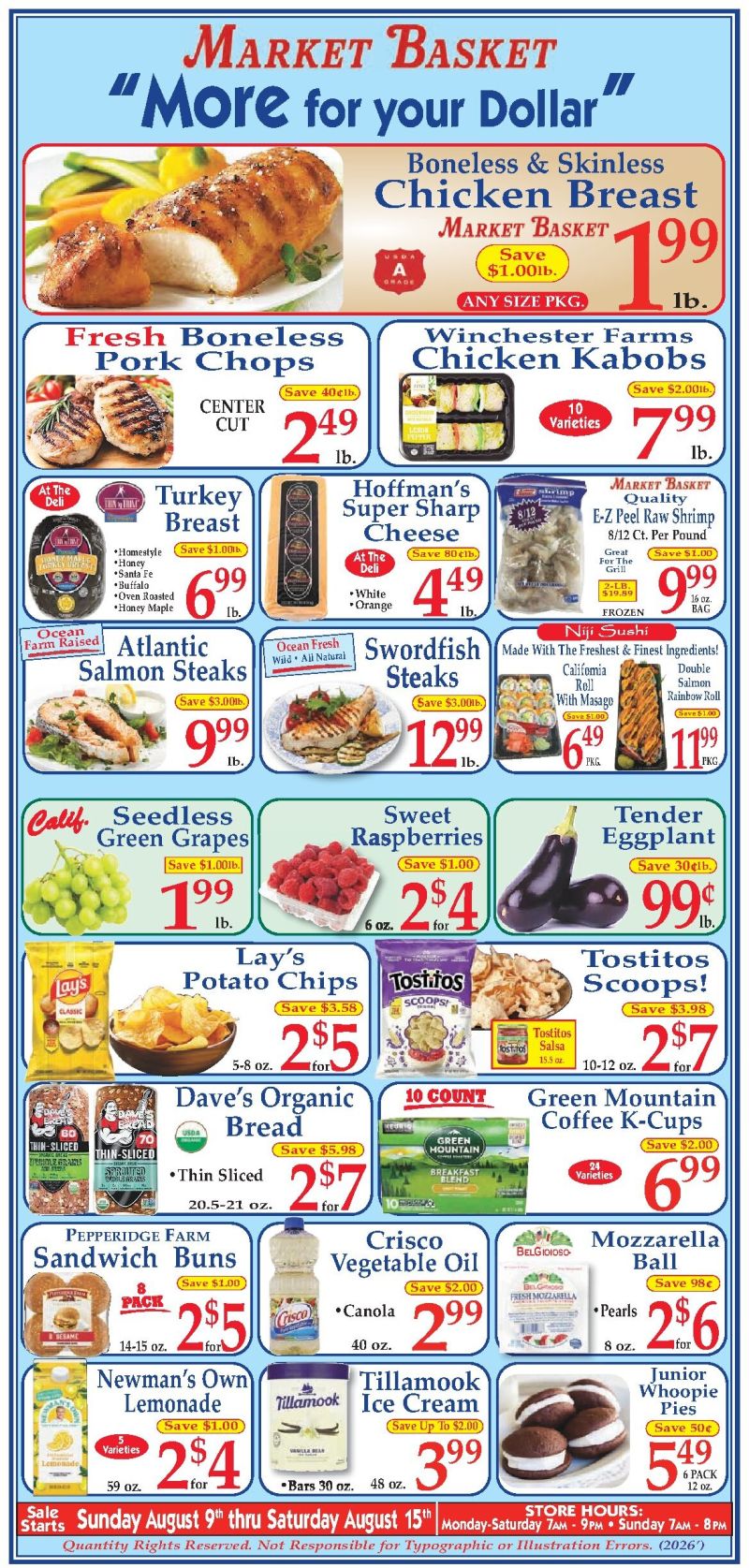 MARKET BASKET weekly ad Aug 10 – Aug 15, 2026 – page 1
