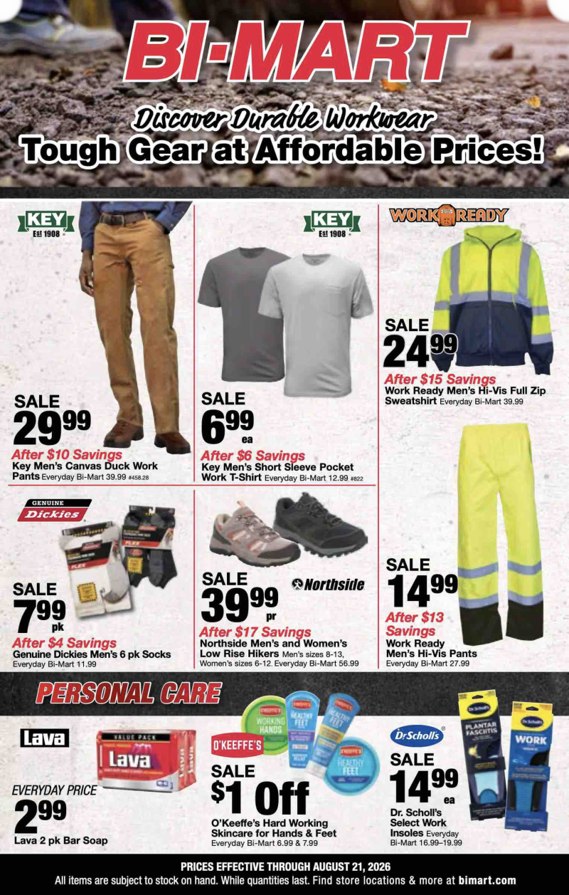 BI-MART weekly ad Aug 10 – Sep 12, 2026 – page 1