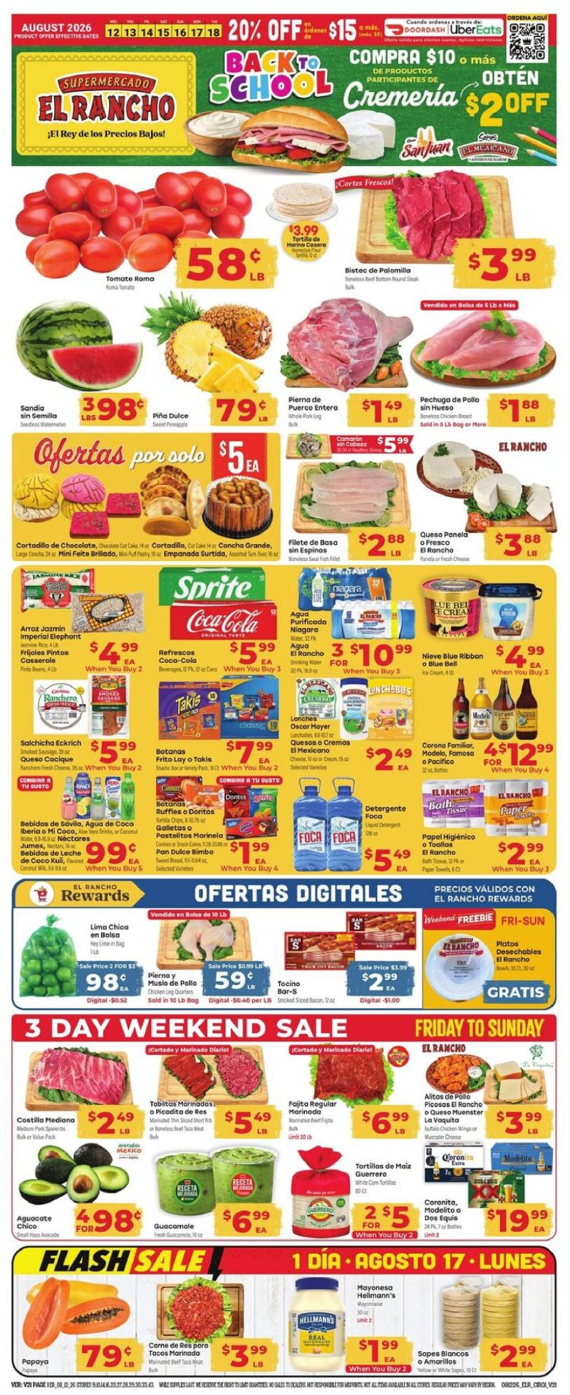 EL RANCHO weekly ad Aug 12 – Aug 19, 2026 – page 1