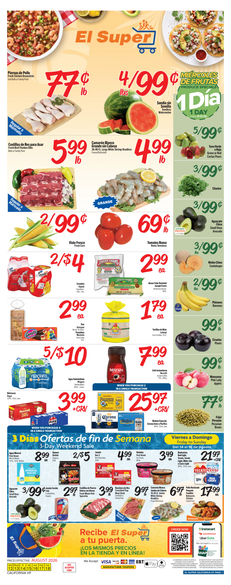 EL SUPER weekly ad Aug 12 – Aug 18, 2026 – page 1