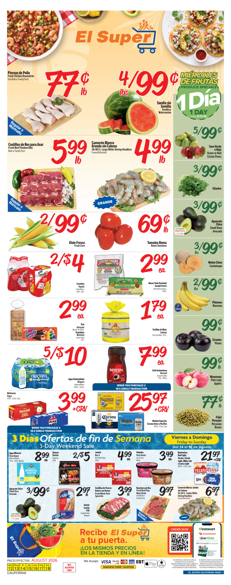 EL SUPER weekly ad Aug 12 – Aug 18, 2026 – page 1