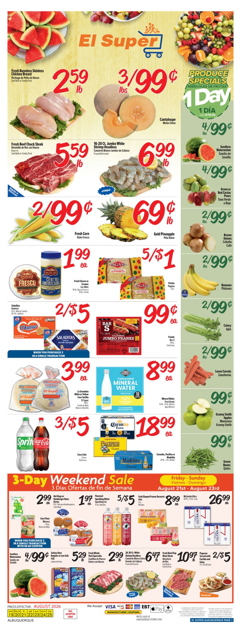 EL SUPER weekly ad Aug 19 – Aug 25, 2026 – page 1