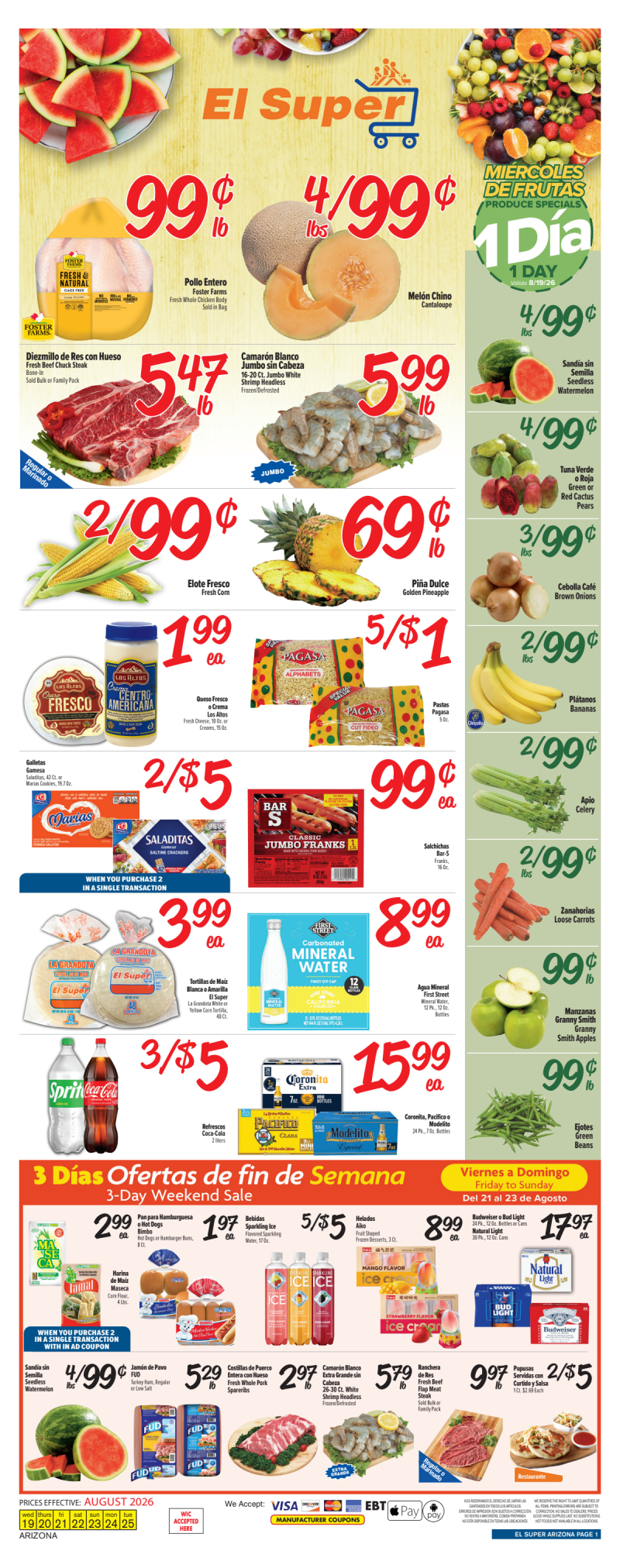 EL SUPER weekly ad Aug 19 – Aug 25, 2026 – page 1