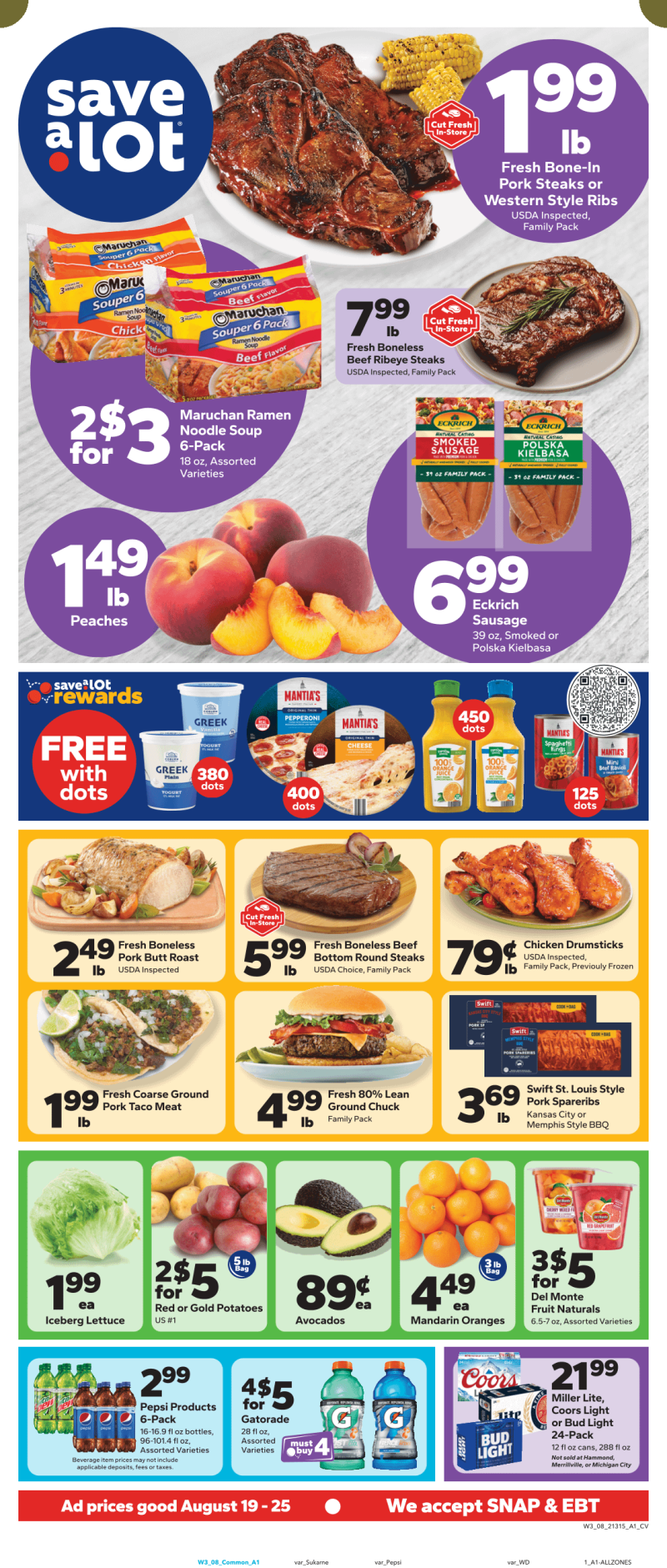 SAVE A LOT weekly ad Aug 19 – Aug 26, 2026 – page 1