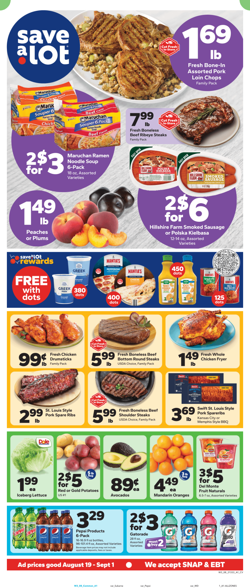 SAVE A LOT weekly ad Aug 19 – Sep 2, 2026 – page 1