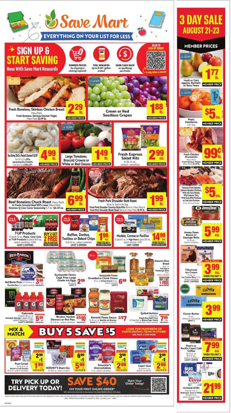 SAVE MART weekly ad Aug 19 – Aug 26, 2026 – page 1