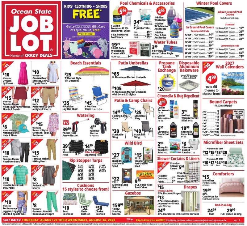 OCEAN STATE JOB LOT weekly ad Aug 20 – Aug 27, 2026 – page 1