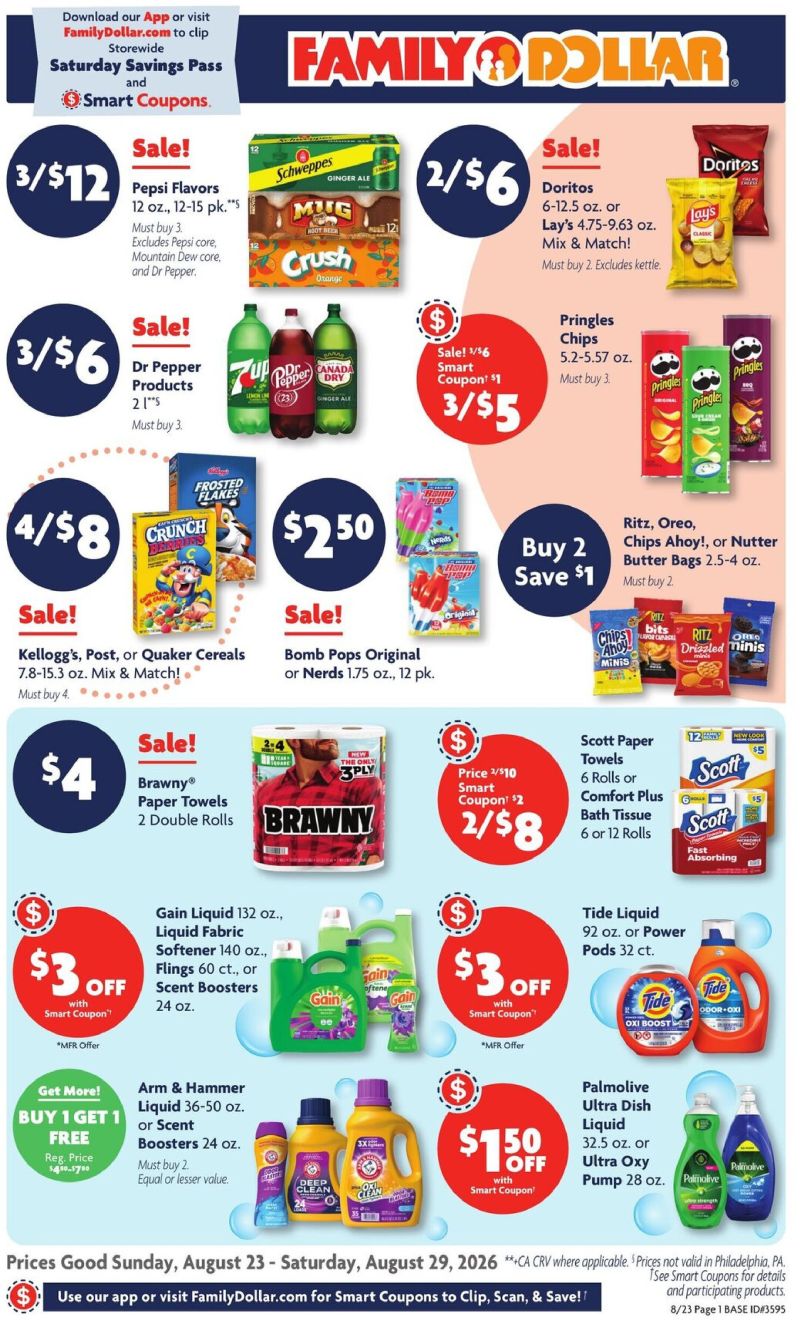 FAMILY DOLLAR weekly ad Aug 23 – Aug 30, 2026 – page 1