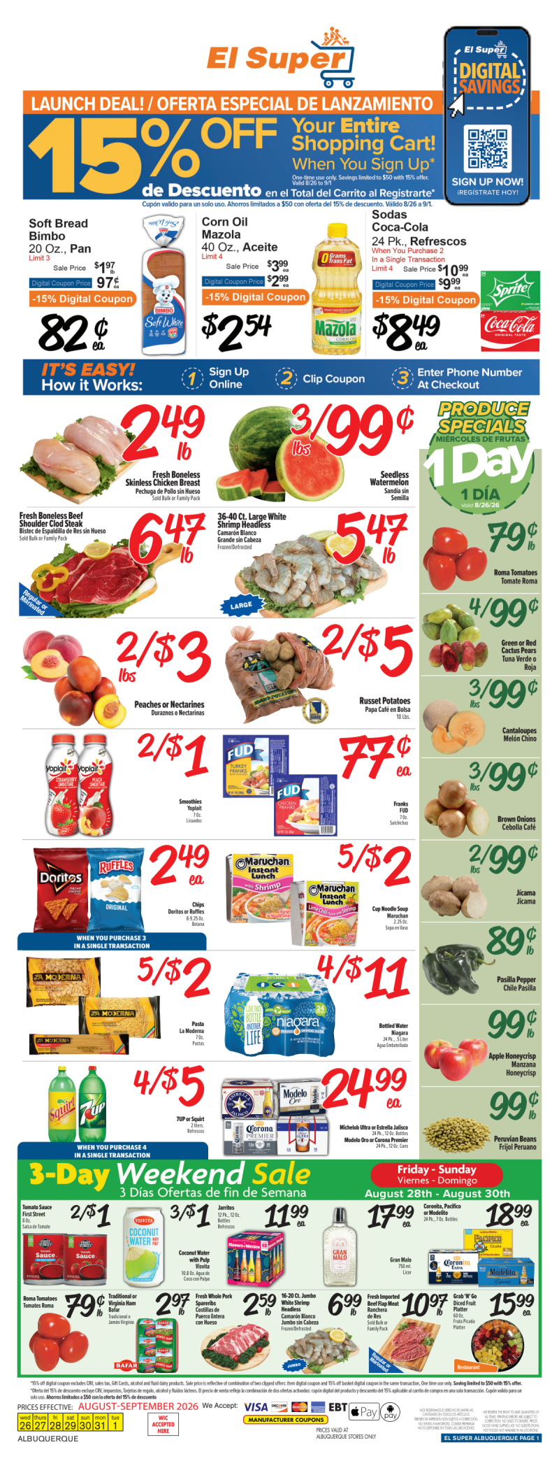 EL SUPER weekly ad Aug 26 – Sep 1, 2026 – page 1