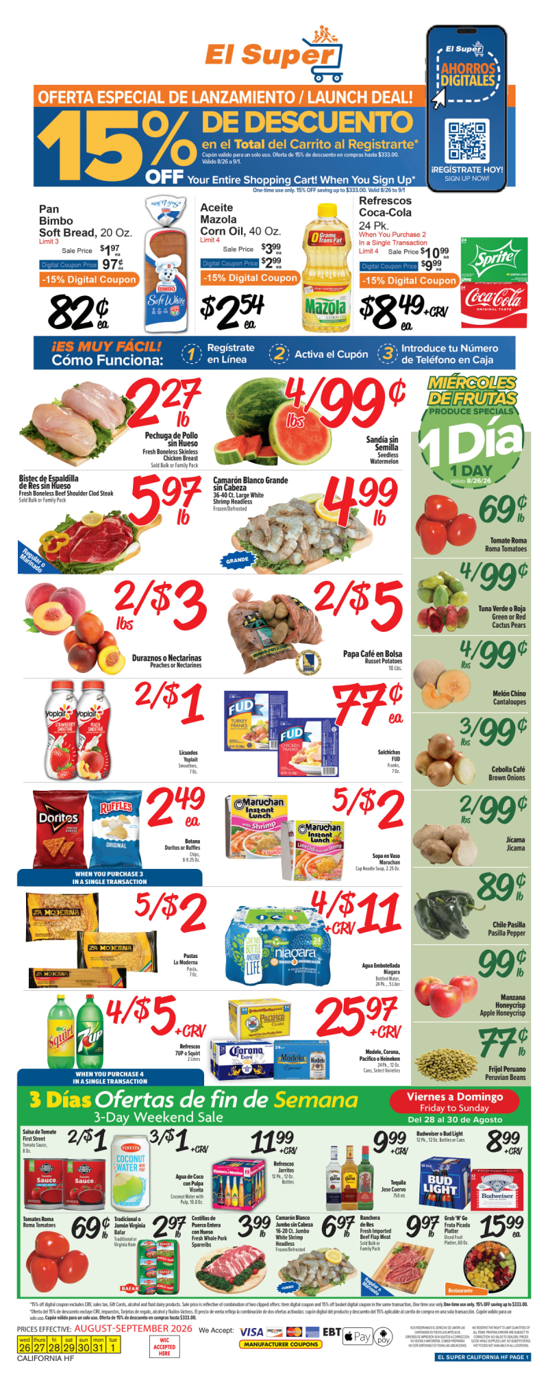 EL SUPER weekly ad Aug 26 – Sep 1, 2026 – page 1
