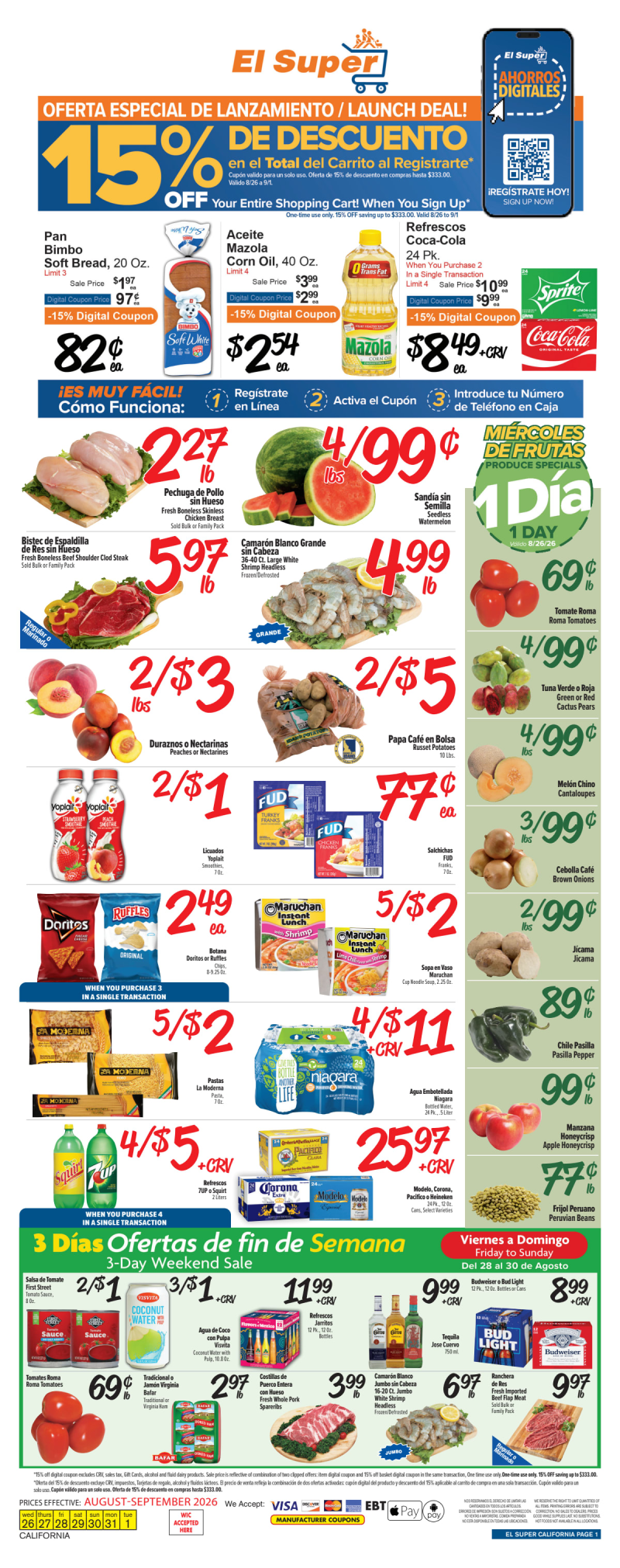EL SUPER weekly ad Aug 26 – Sep 1, 2026 – page 1